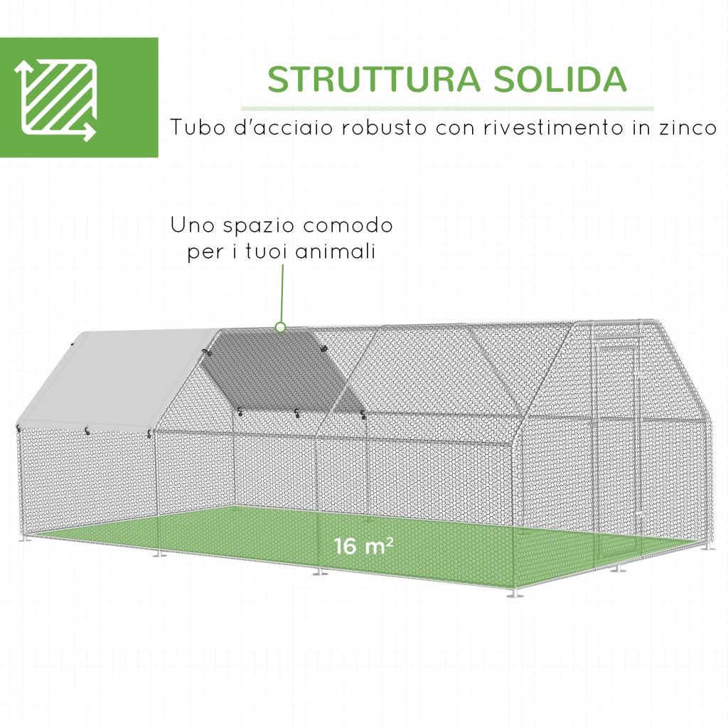Recinto per Pollaio ¨C Minimal ¨C Grigio 280x570x195cm