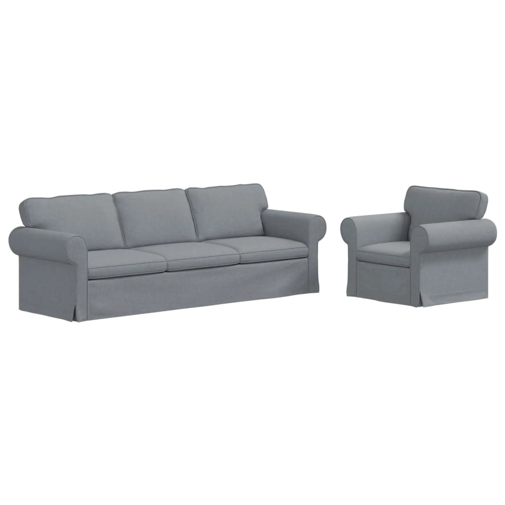 Set di divani 2 pcs Grigio chiaro 245 x 82 x 80 cm Tessuto 3407618