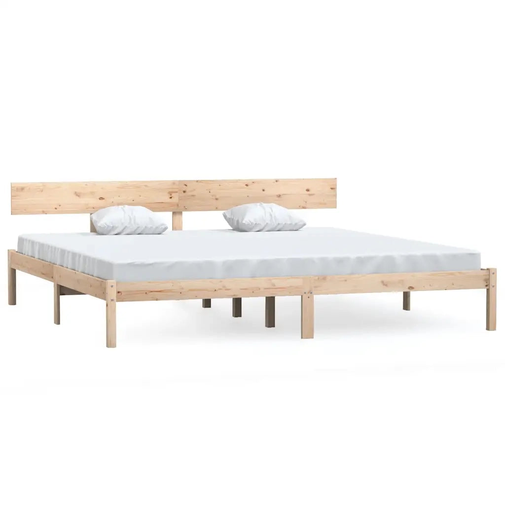 Letto matrimoniale | Letto per adulti | Giroletto senza Materasso in Legno Massello 200x200 cm