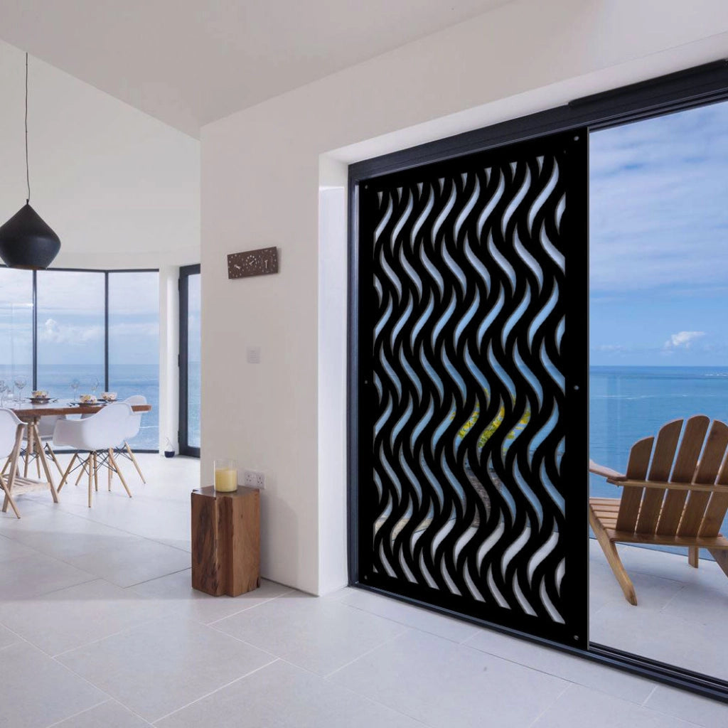 VERTICALWAVES - Pannello in PVC traforato - Parasole Misura: 47x94 cm, Colore: nero