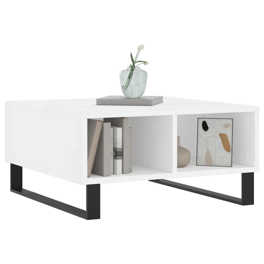 Tavolino da salotto | Tavolino da caff¨¨ | Tavolino da Soggiorno Bianco 60x60x30 cm in Legno Multistrato