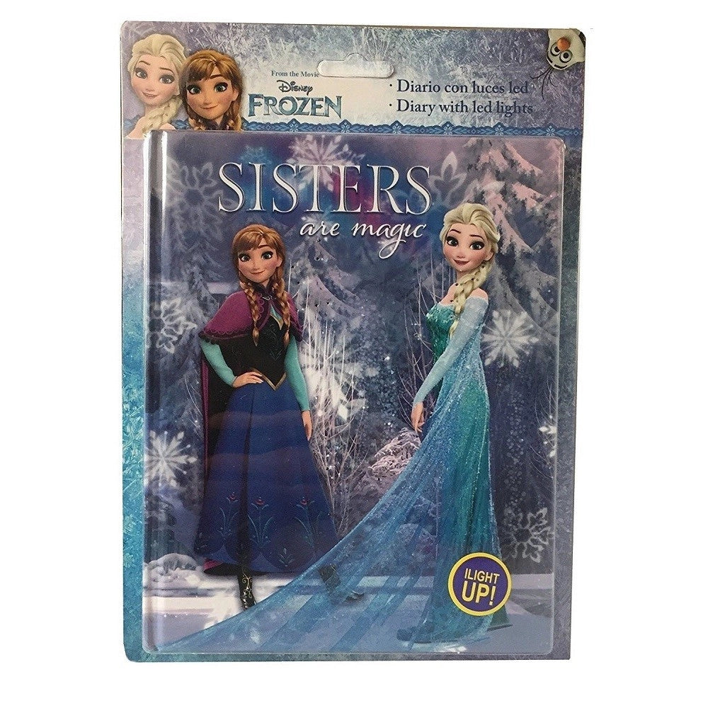 Trade Shop - Frozen Diario Segreto Anna E Elsa Magico Con Led Per Scuola Bambini Hobby -