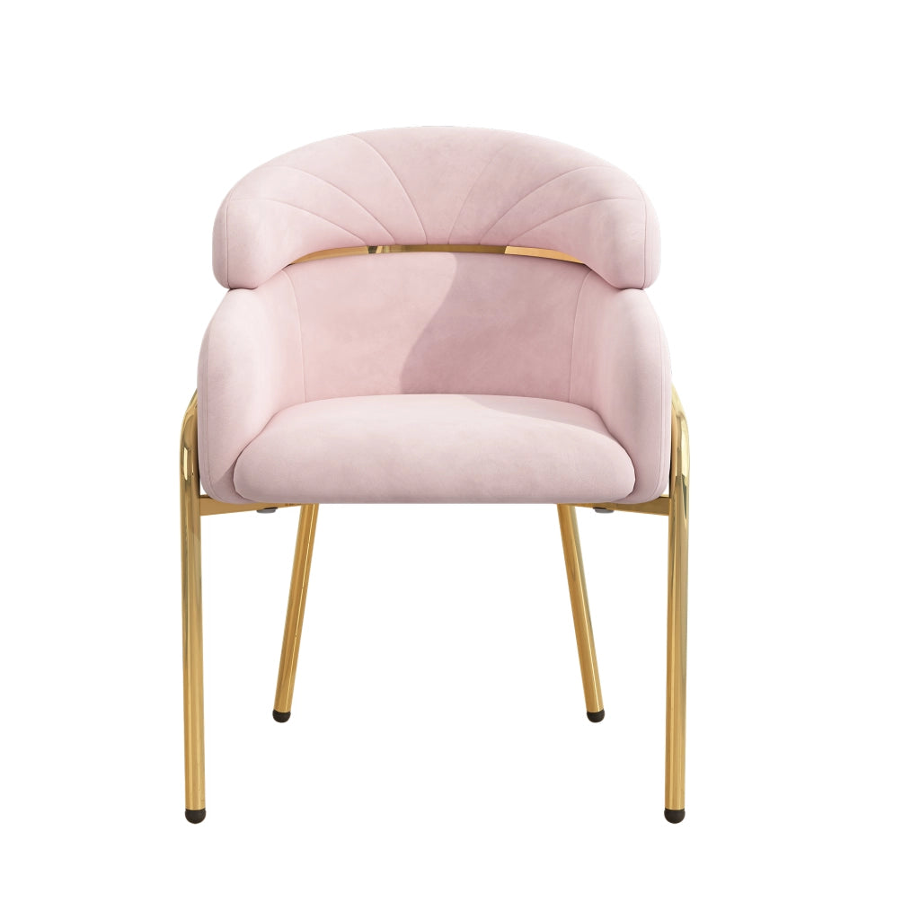 Sedia da Pranzo in Velluto con Gambe in Metallo ¨C MINIMAL ¨C Rosa