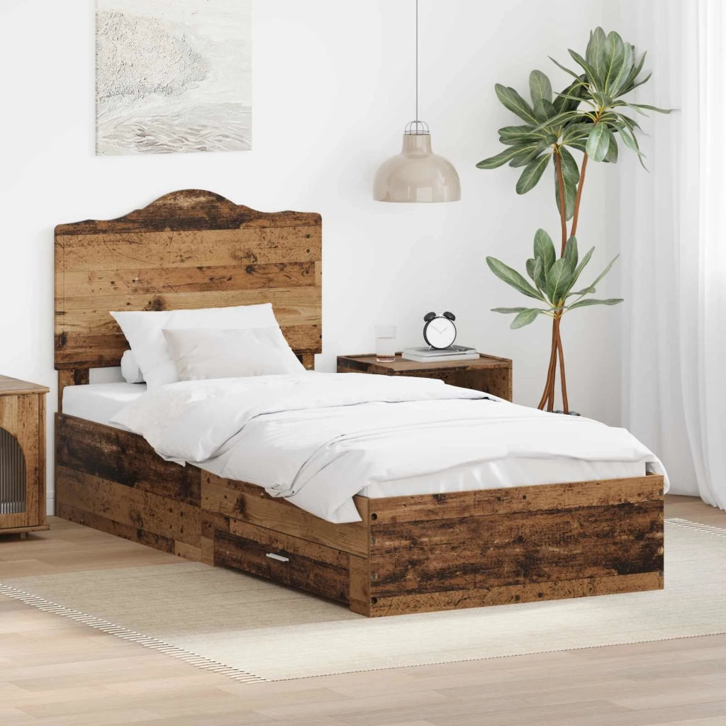 Struttura del letto con testiera Legno vecchio 100 x 200 cm 3413646