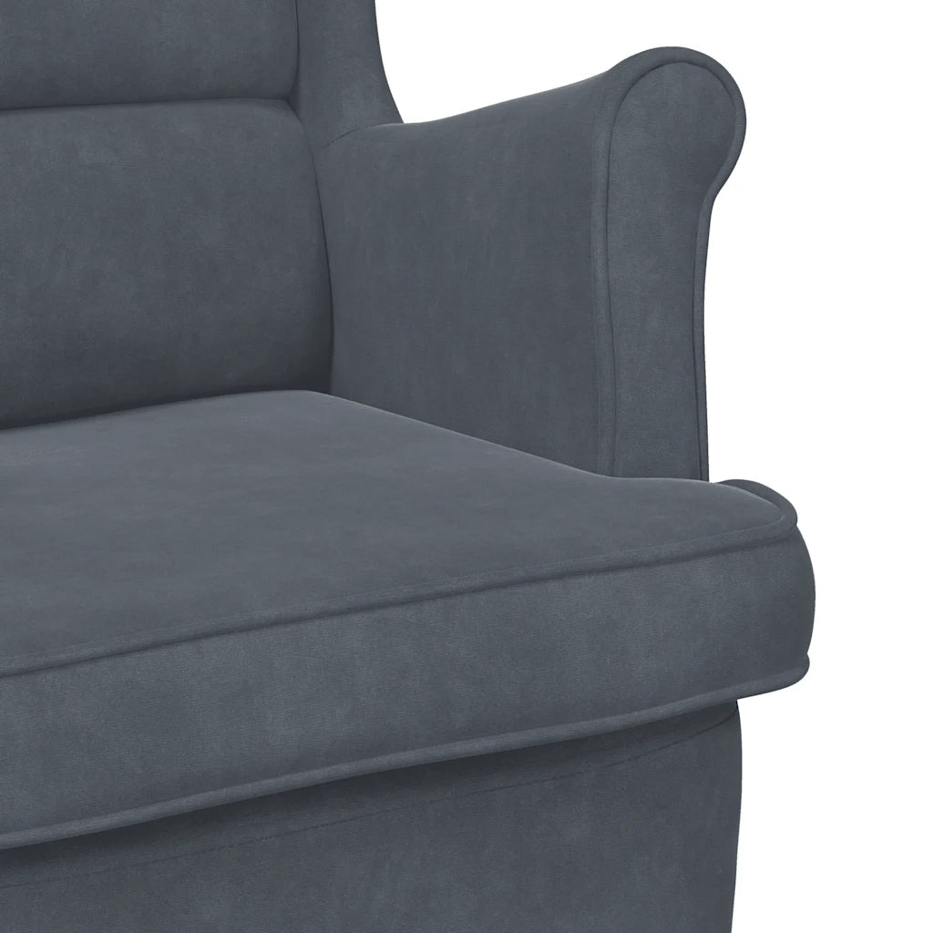 Poltrona | Sedia Relax Grigio Scuro Velluto