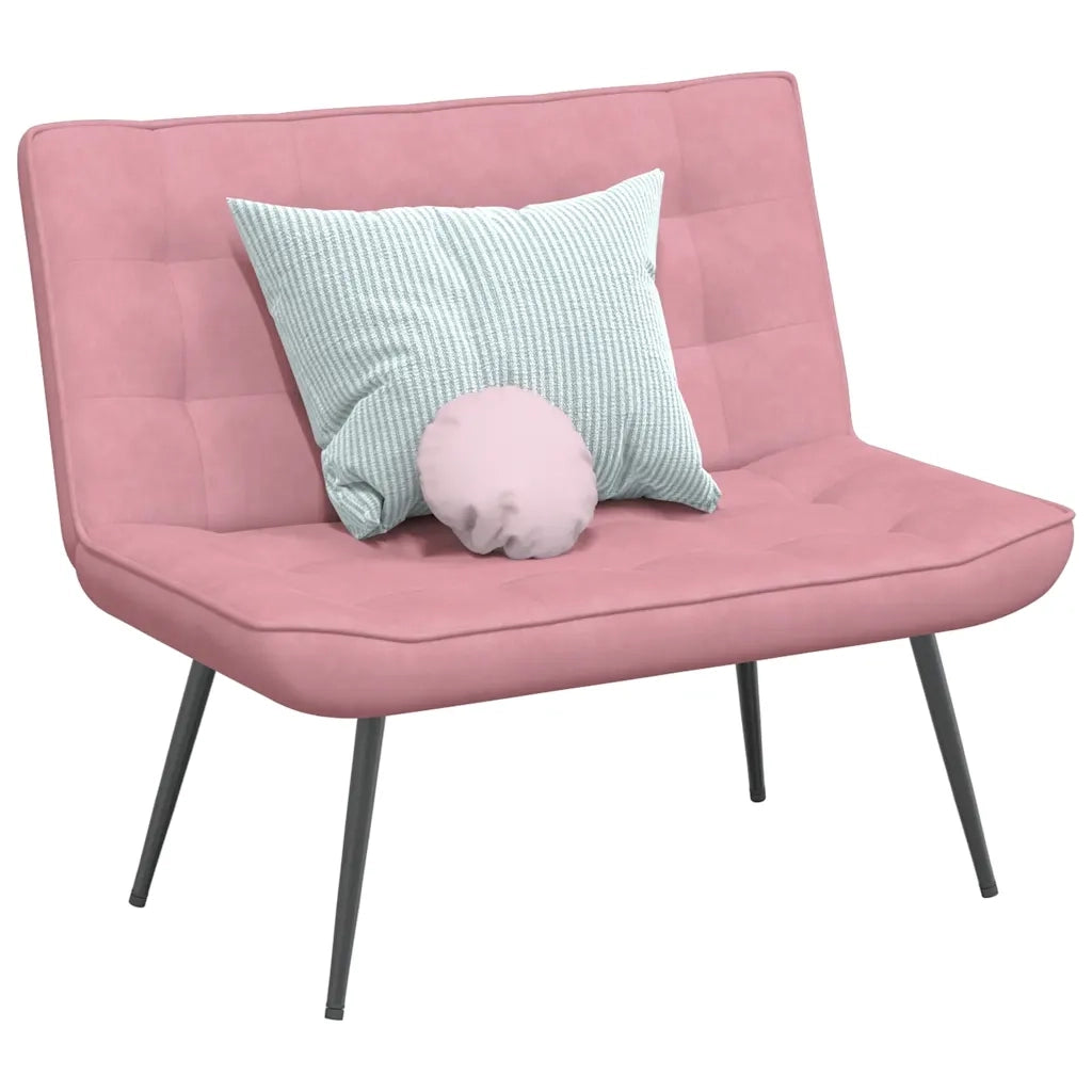 Panca-Sgabello Rosa 110x74x84 cm in Velluto