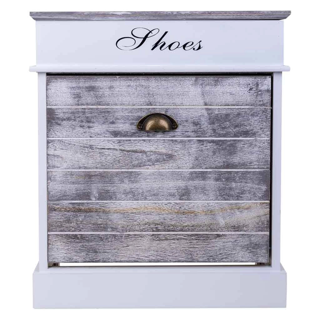 Scarpiera in legno bianco 50x28x58h