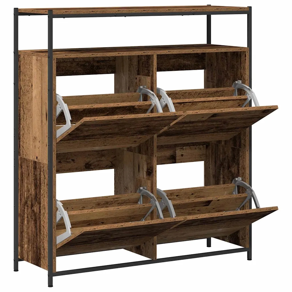 Scarpiera | Mobile per scarpe con porta Legno vecchio 100 x 34 x 112 cm