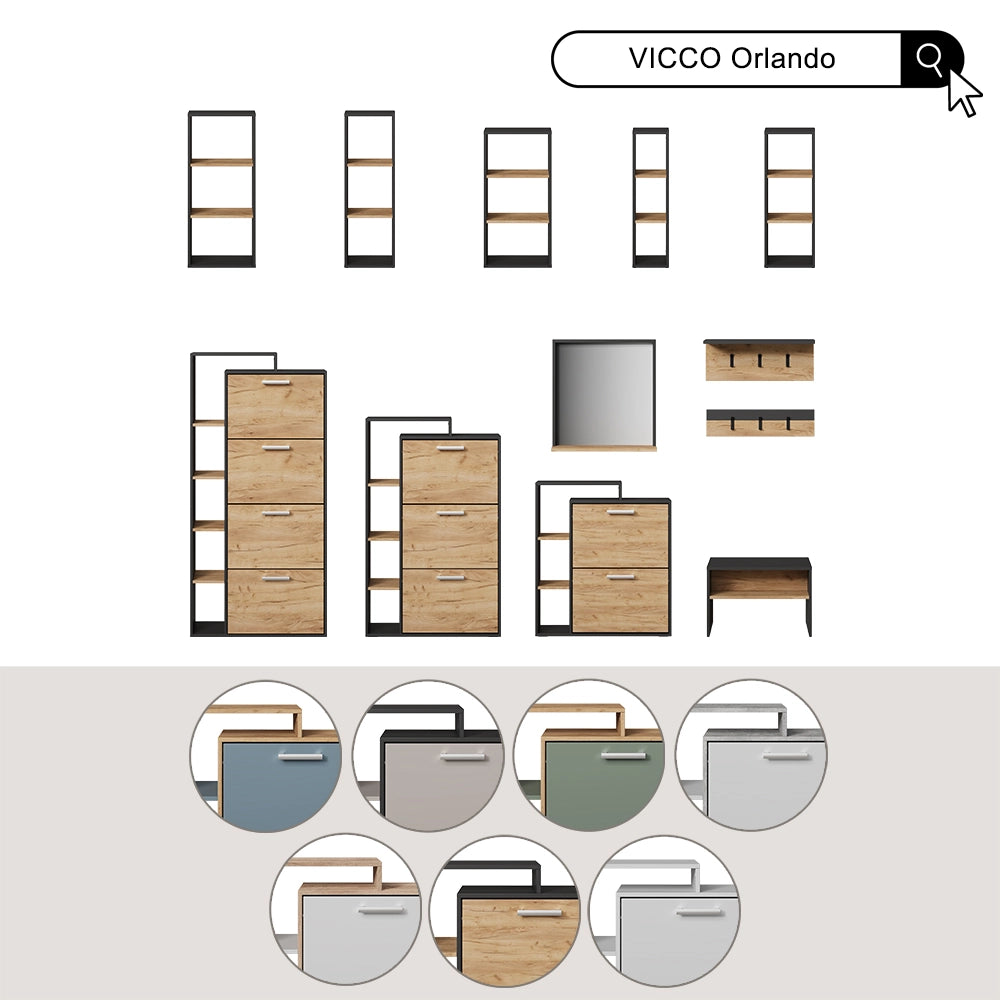 Vicco Scarpiera Sonoma 80 x 128.3 cm con 3 scomparti