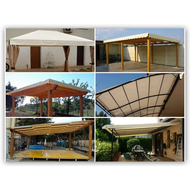 Telo PVC Impermeabile Arancione | Telone Solo Rinforzato Sui Lati 650g/mq | Copertura Esterna | 6x10m | Resistente Protezione Multiuso