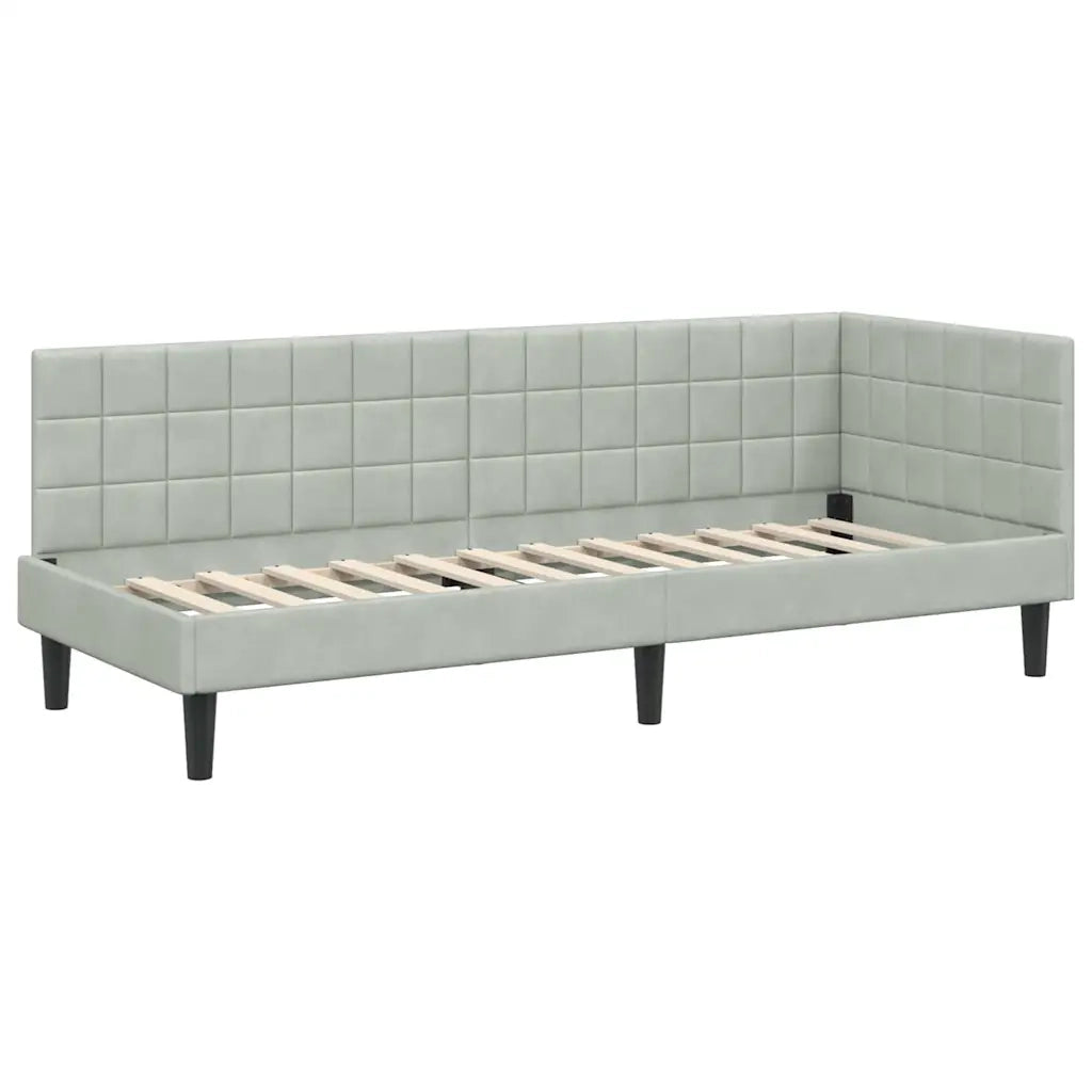 Cornice del letto ad angolo Grigio chiaro 80 cm x 200 cm