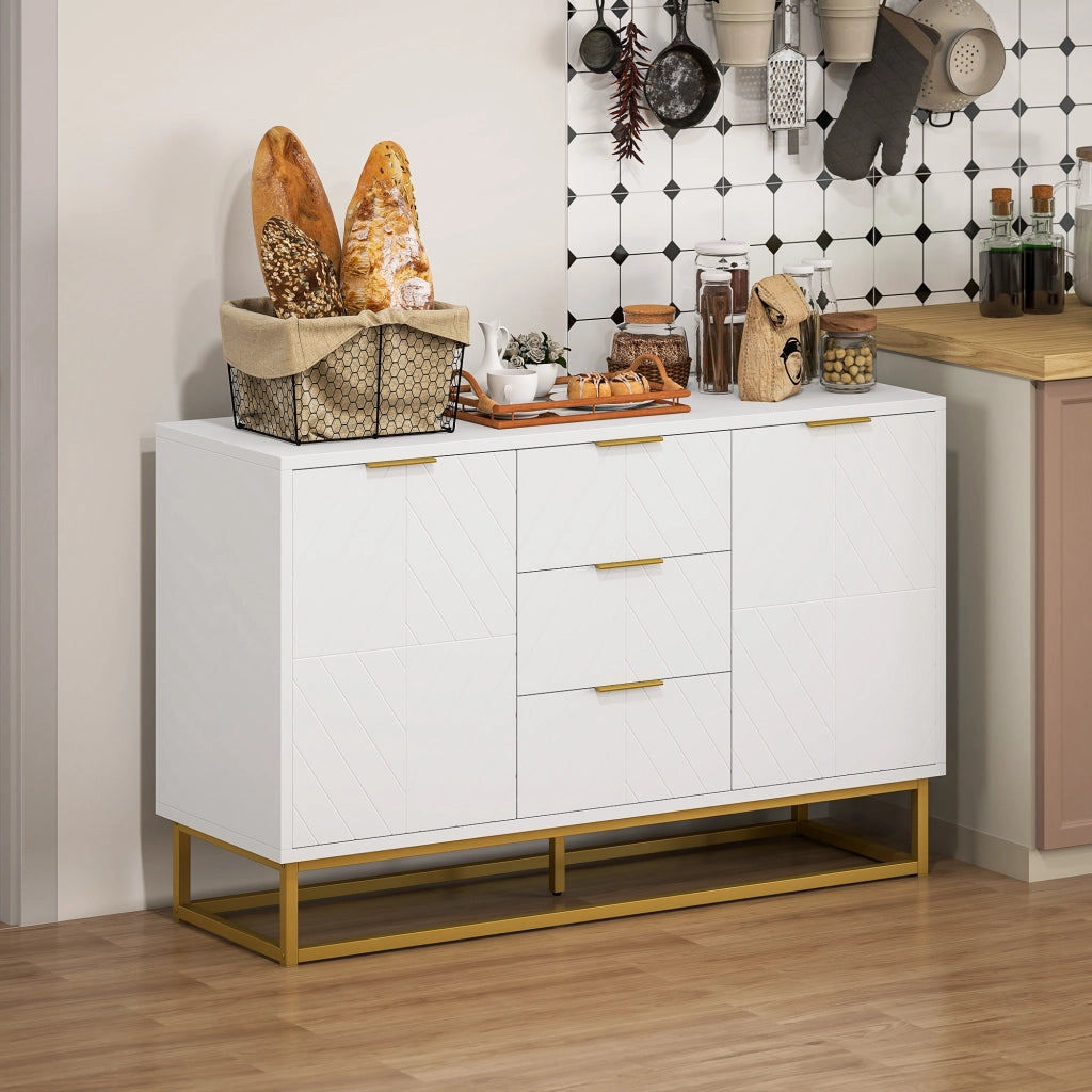 Buffet ¨C zephmum ¨C bianco metallo dorato 120x40x76 cm