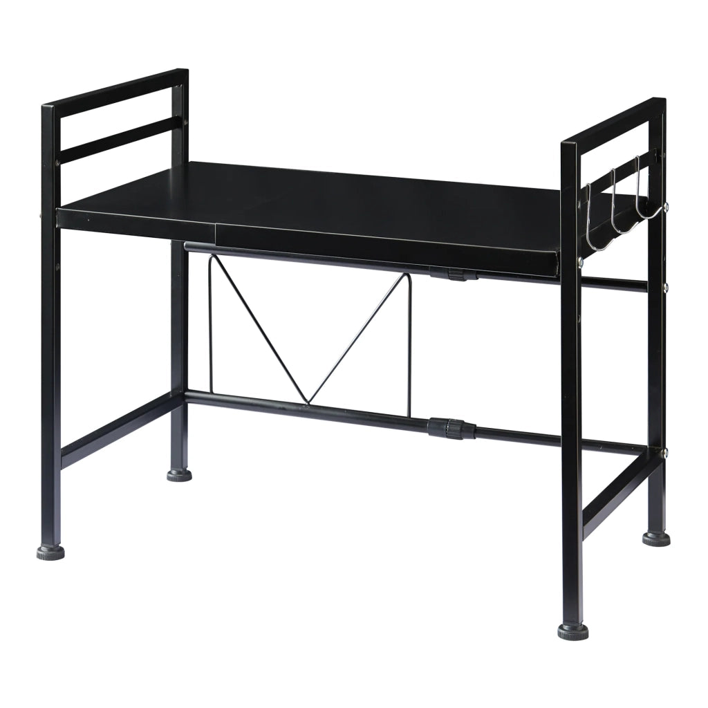 Scaffale dal design senza tempo per soggiorno/camera da letto mobiletto porta microonde con ripiano regolabile nero 03_0011329