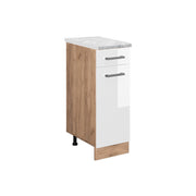 Vicco Mobiletto base per cucina Bianco lucido 30 cm PL Marmo