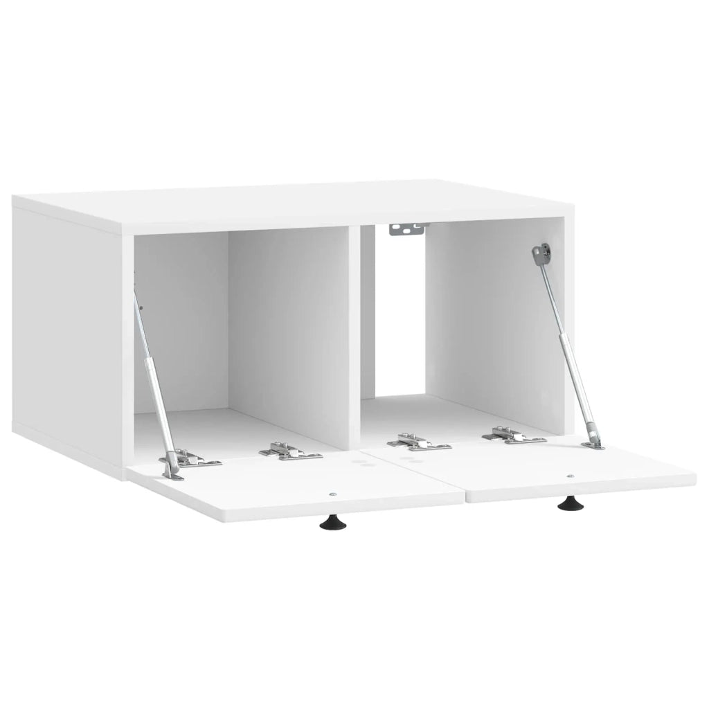 Mobile Porta TV da Muro-Credenza per TV sospesa Bianco Lucido 59,5 x 41 x 30 cm 758172