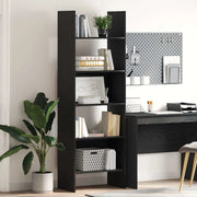 Armadio per Libri 5 livelli 60 x 35 x 180 cm Rovere Nero 875023