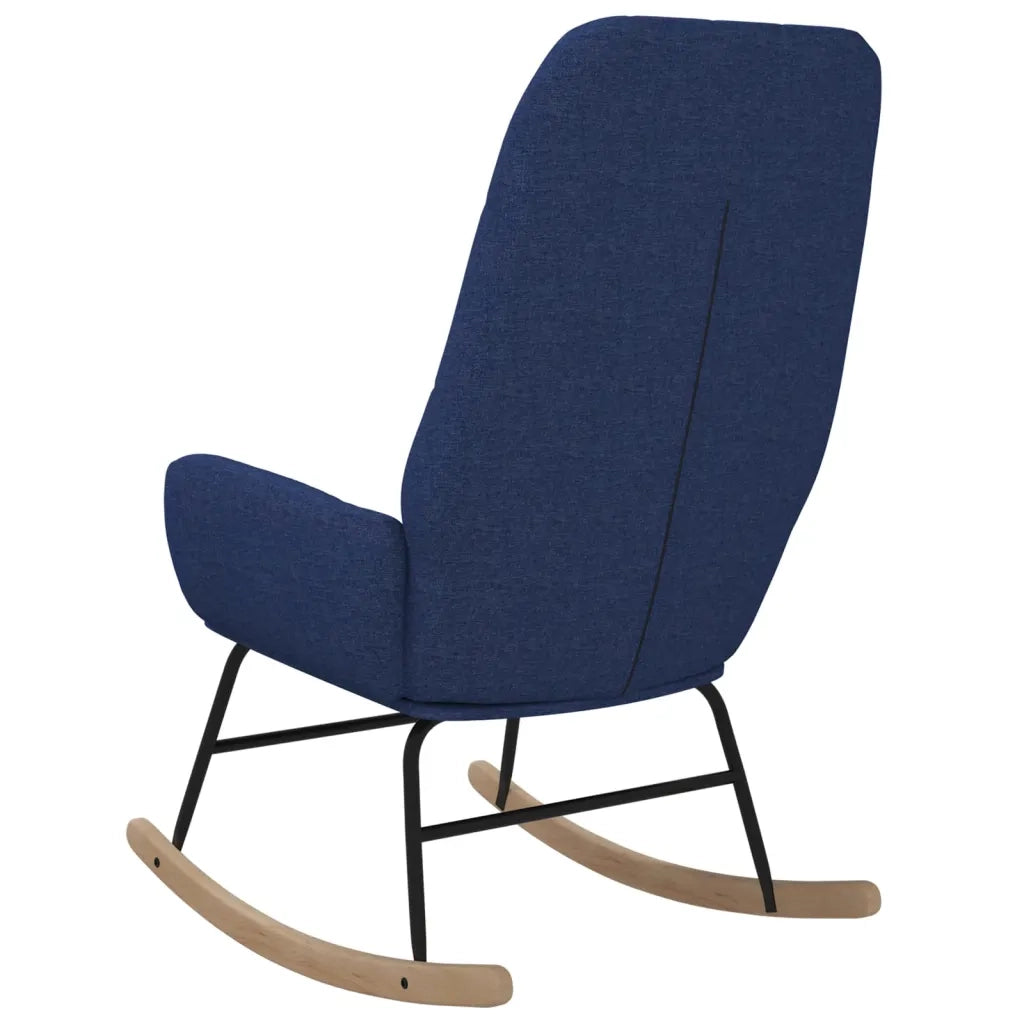 Poltrona a Dondolo Blu in Tessuto 341257