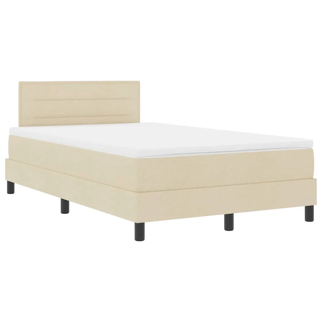 Letto a molle con testiera Crema 120 x 190 cm Tessuto 3338599