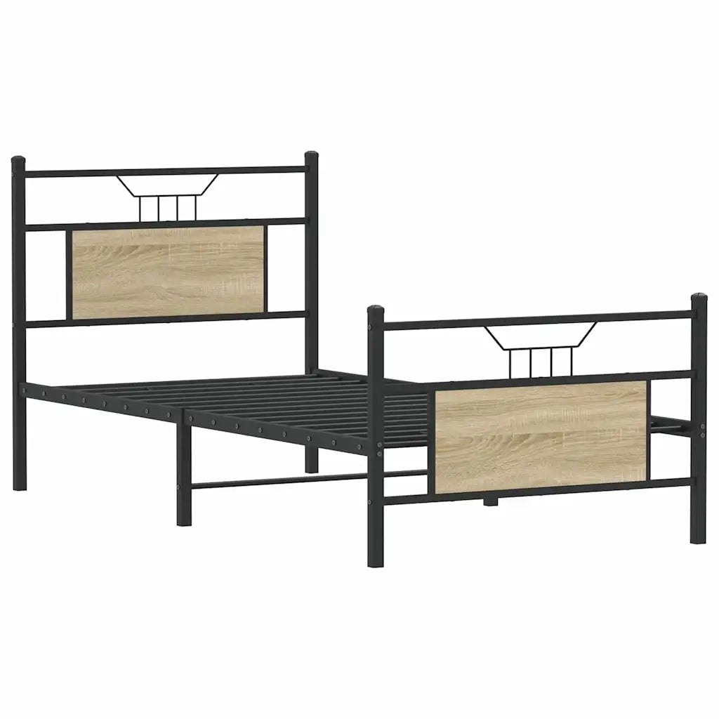 Giroletto senza Materasso-Struttura Letto Rovere Sonoma 75x190 cm in Truciolato 898907