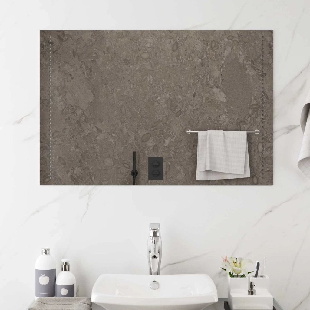 Specchio da bagno LED Trasparente 90 x 60 cm vetro temperato 42045783