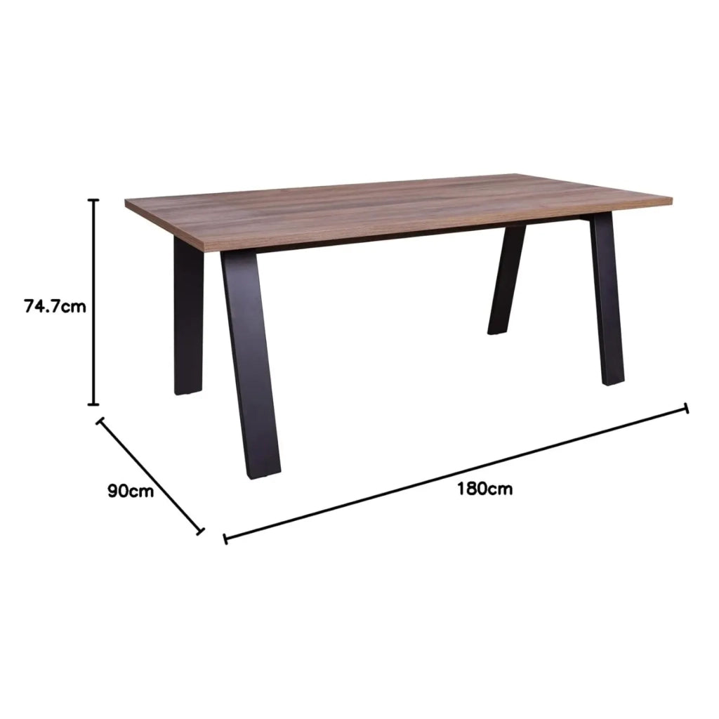 Scrivania Da Vinci cm 180x90 nero e noce brera