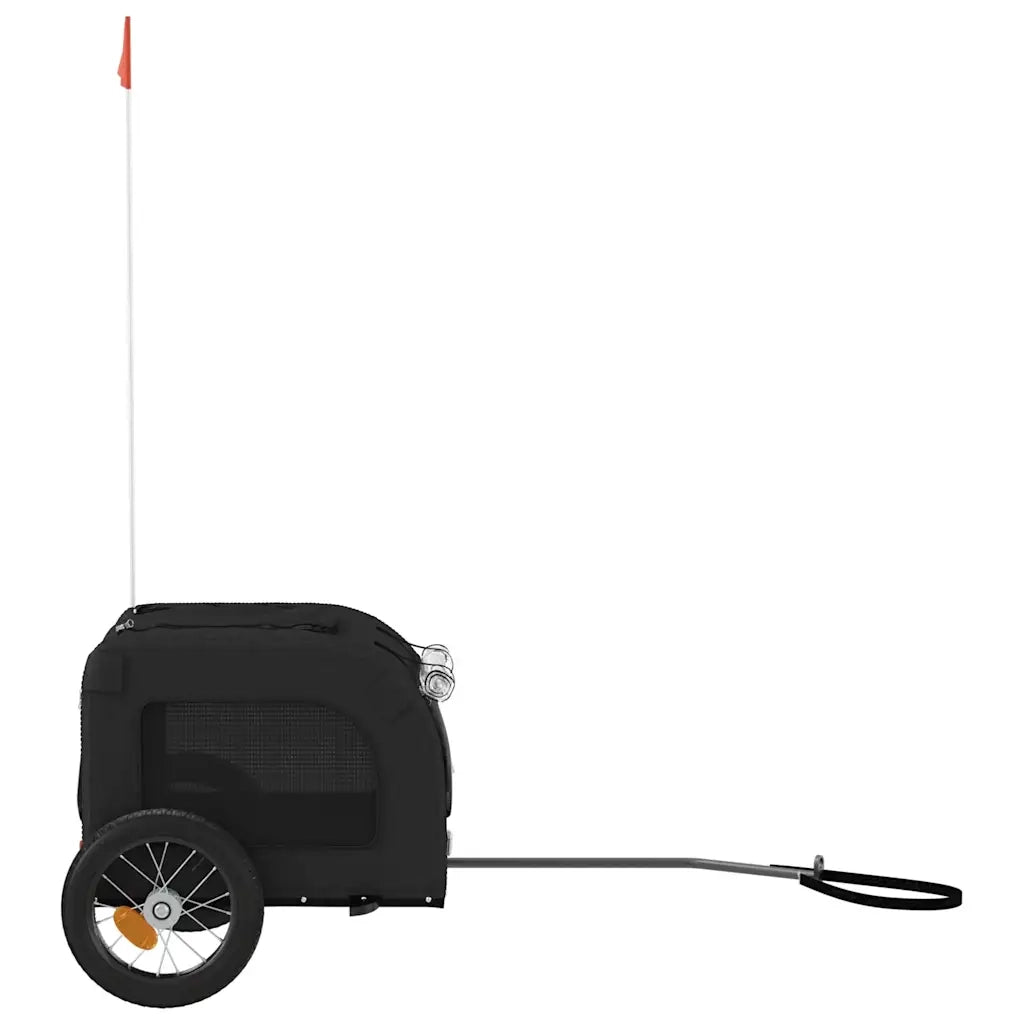 Rimorchio da Bici per Animali Nero Oxford e Ferro 93828