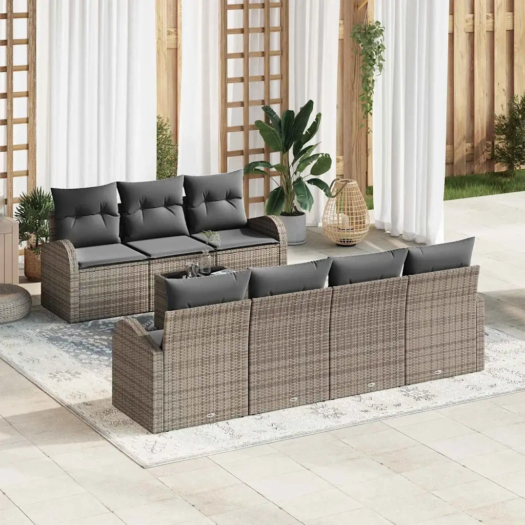Set Divano da Giardino Grigio 55 x 55 x 37 cm polyrattan 3345949