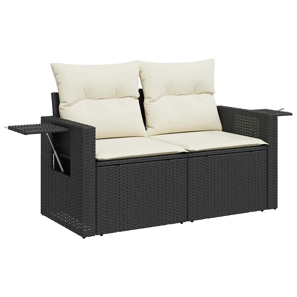 Set Divano da Giardino 13 pcs Nero polyrattan
