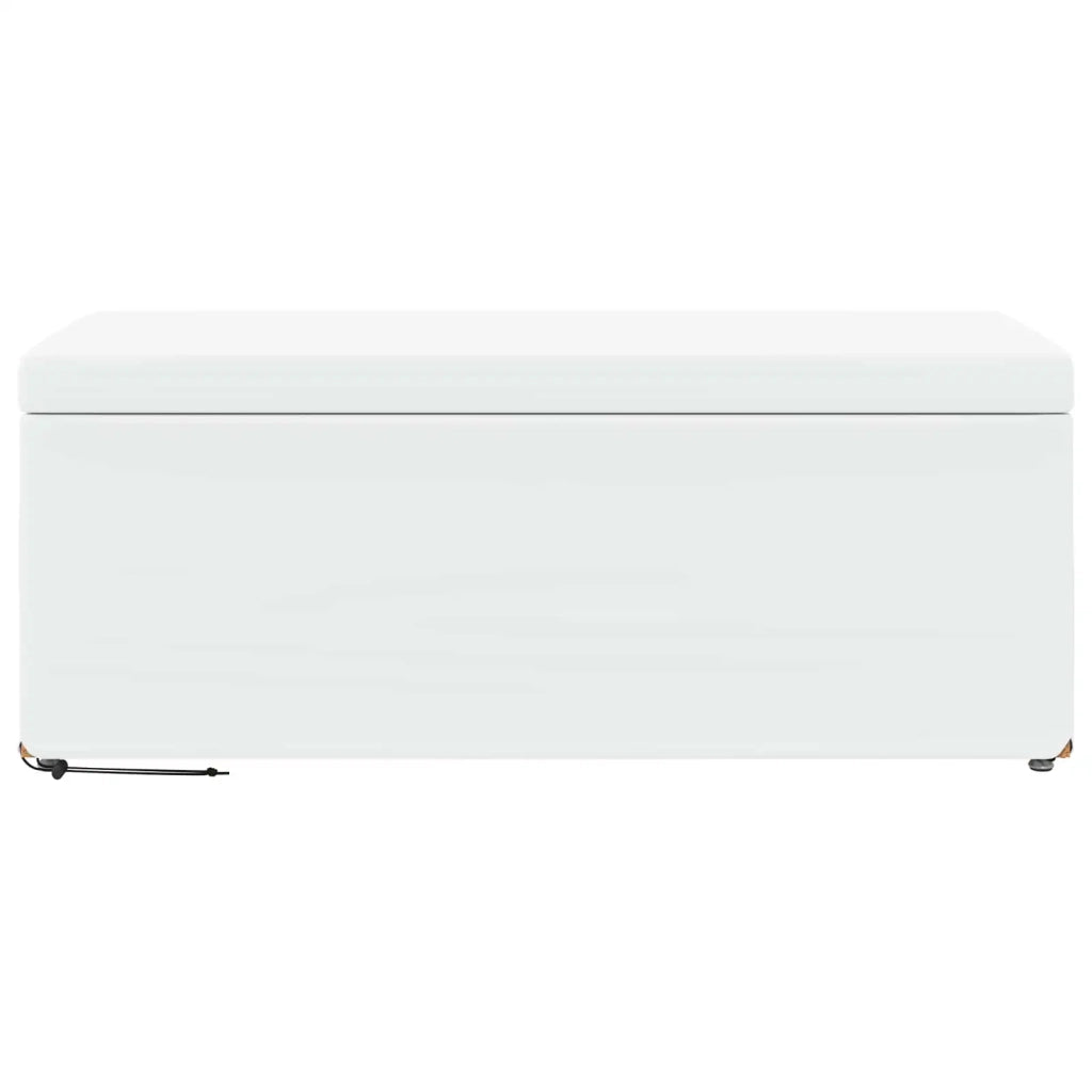 Pouf Bianco Pelle Sintetica e Legno Ingegnerizzato 876802