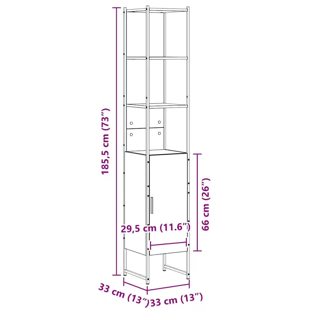 Mobile da Bagno Sonoma 33 x 33 x 185,5 cm Legno multistrato 864342