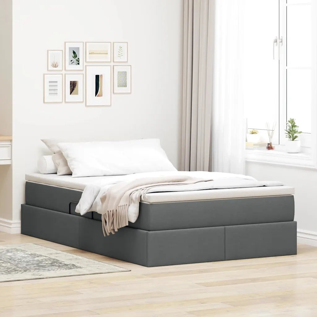 Letto con contenitore e materasso Grigio scuro 120 x 200 cm 3370219