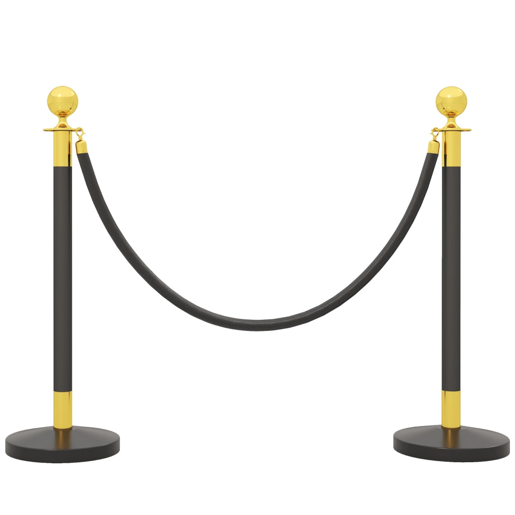 Colonnina segnapercorso acciaio inox ¨C Xylo ¨C corda vellutata nera 1.5m ?32x96cm