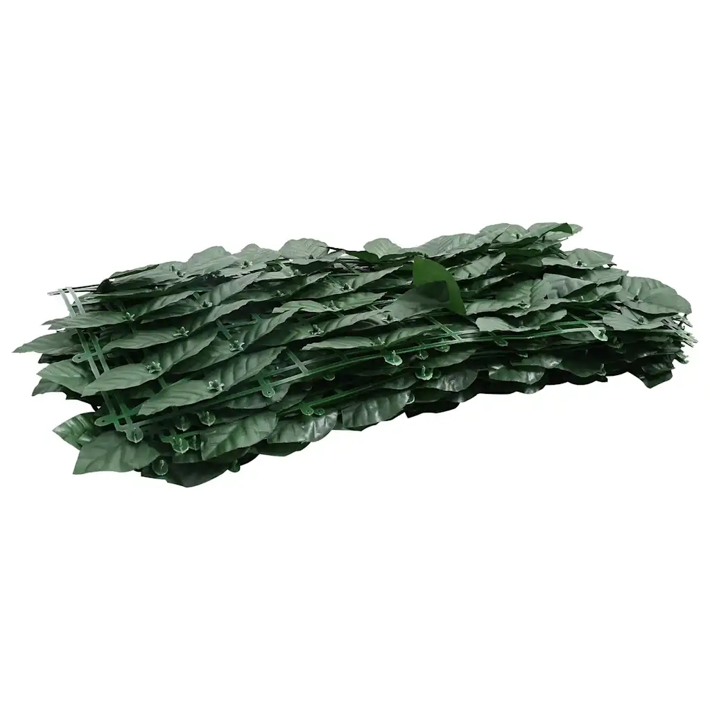 Paravento da Balcone-Pannello per balcone con Foglie Verde Scuro 400x150 cm