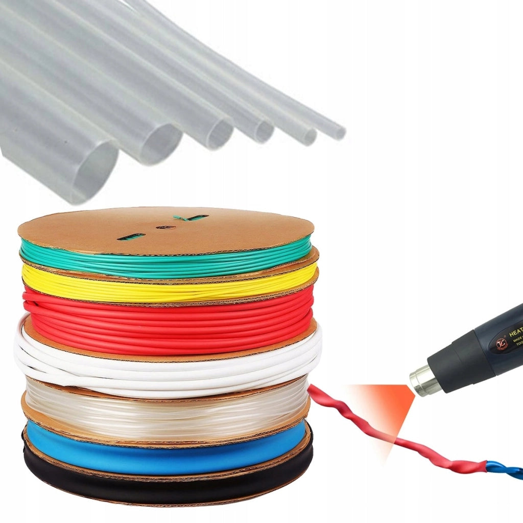Tubo Termorestringente Trasparente 50mm 1m – Flessibile e Autoestinguente | Riduzione 2:1, Resistente UV, Impermeabile