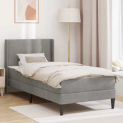 Struttura letto con materasso-Giroletto Grigio Chiaro 90 x 190 cm Velluto 388432