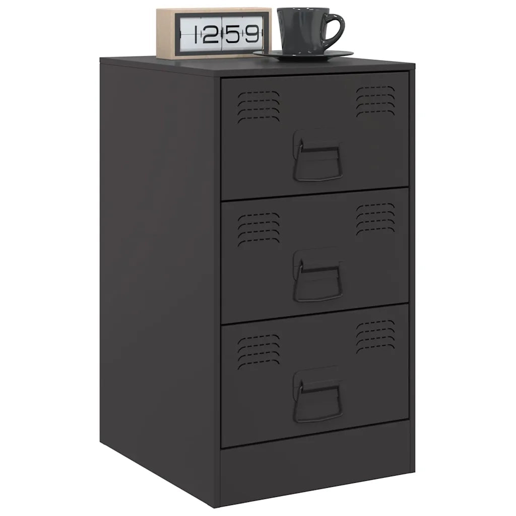 Comodini 2 pz Neri 34,5x39x62 cm in Acciaio 841776