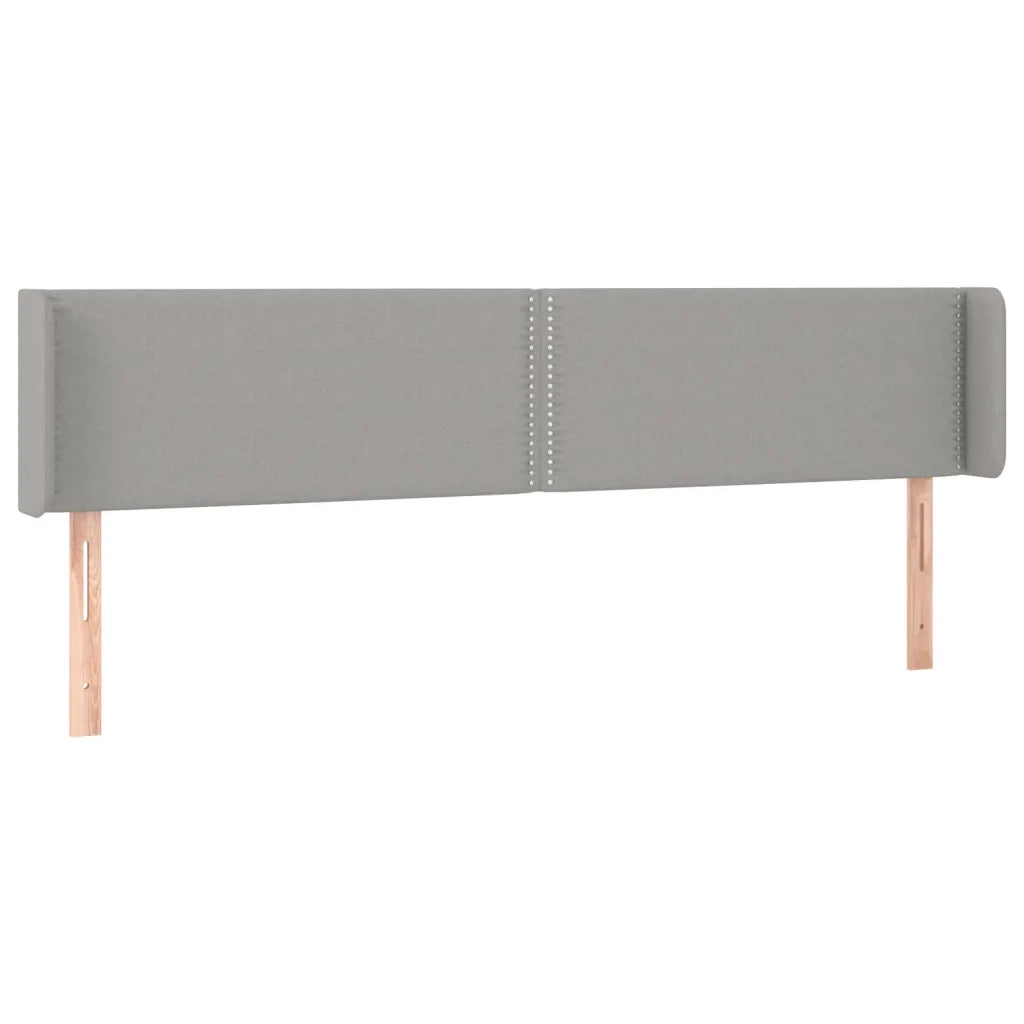 Testiera ad Orecchio-Testata con Orecchie Grigio Chiaro 183x16x78/88 cm in Tessuto 822409