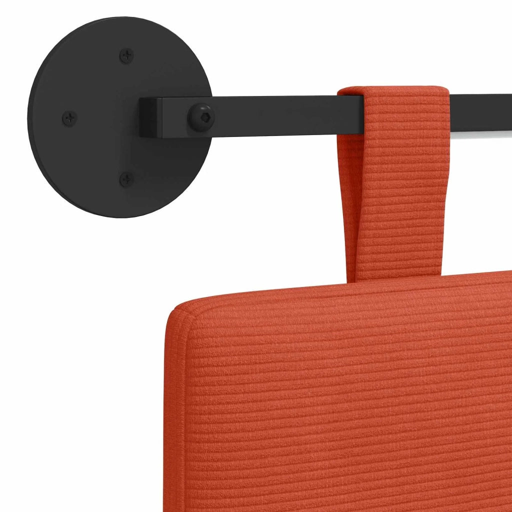 Testiera | Testata sospesa Con luce LED Rosso Arancio Tessuto in Cords