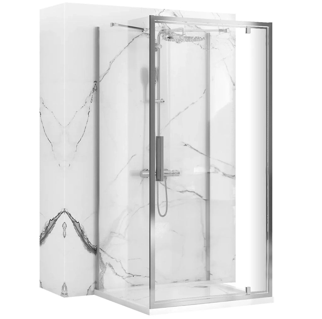 Cabina Doccia A Parete Rea Rapid Swing Chrome 120x80