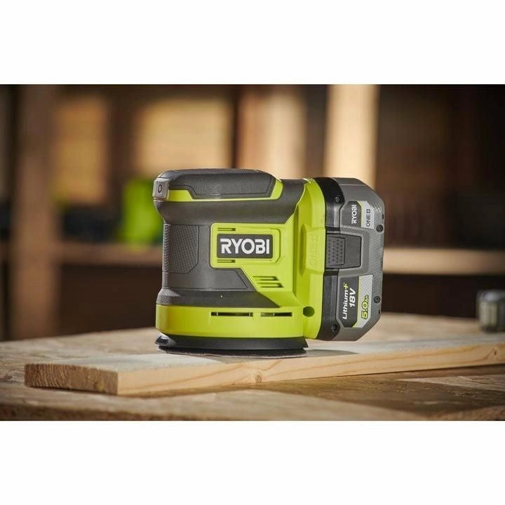 RYOBI RROS18-0 Levigatrice Rotorbitale a Batteria 18V ONE+ Diametro Disco 125 mm Velocita' 20000 oscillazioni-min Senza Batteria e Caricatore colore Nero