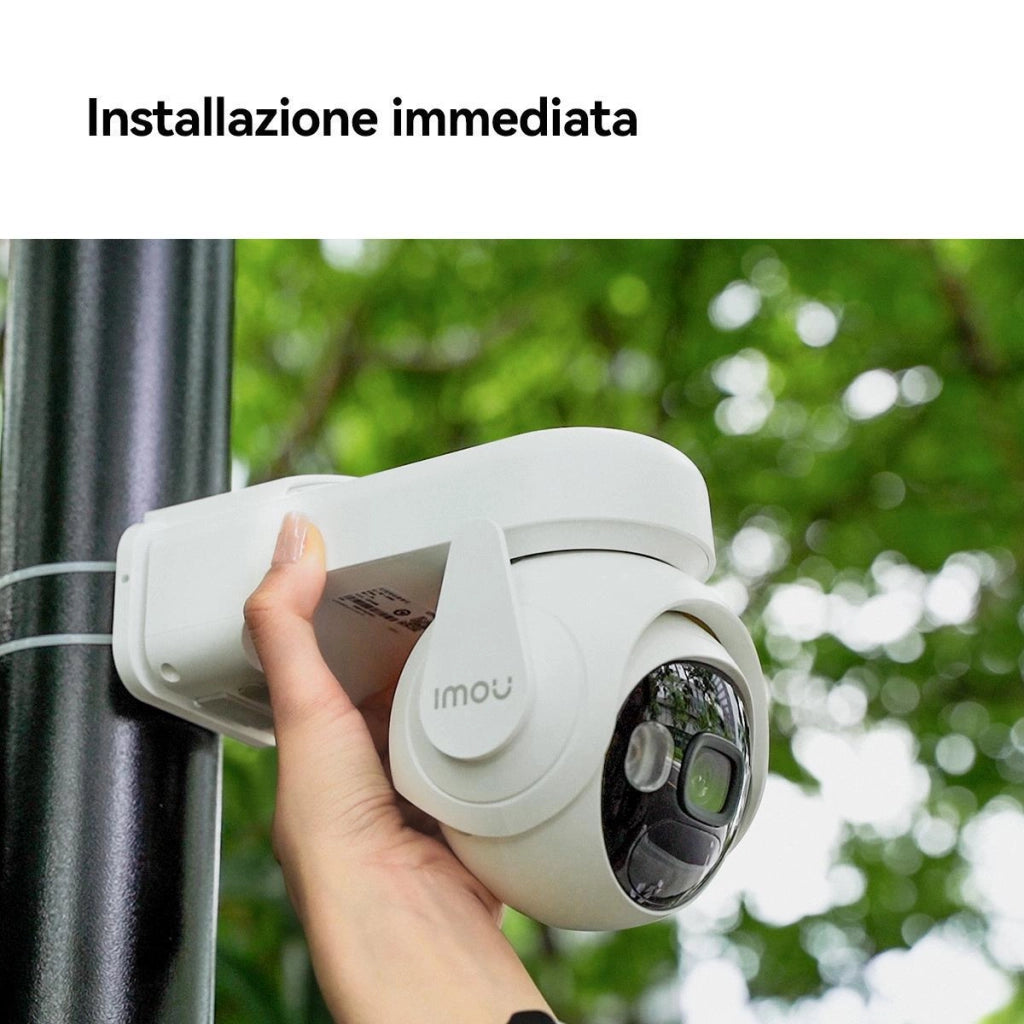 Imou KIT-IPC-K9EP-3T0WE Cell PT Kit Telecamera IP Esterno 2K 3MP Pan Tilt 360° Batteria 15000 mAh Pannello Solare IP66 colore Bianco