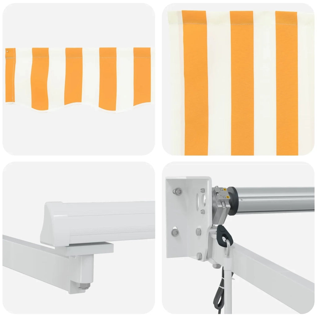 Tettuccio Elettrico Retrattile Giallo e Bianco 4 x 2 m CFW4927519