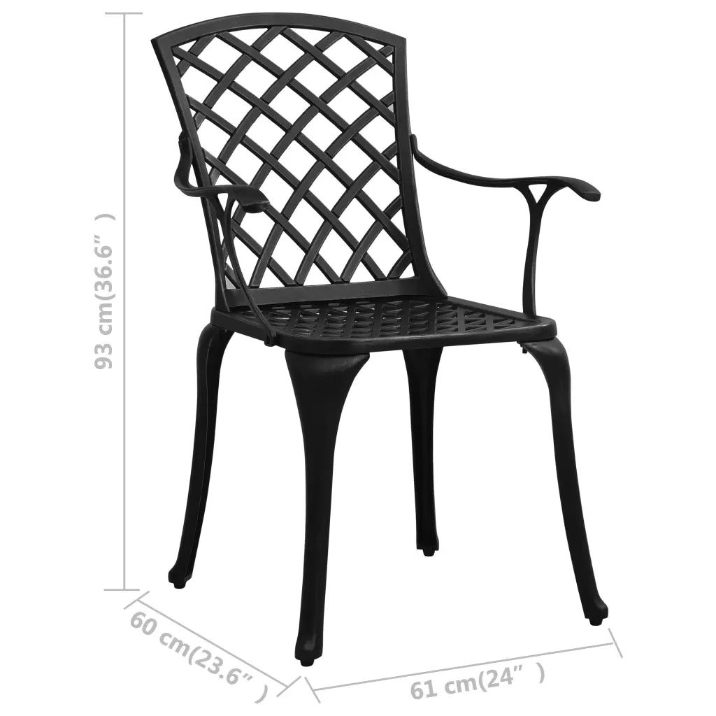 Set da Bistrot 3 pz in Alluminio Pressofuso Nero 315592