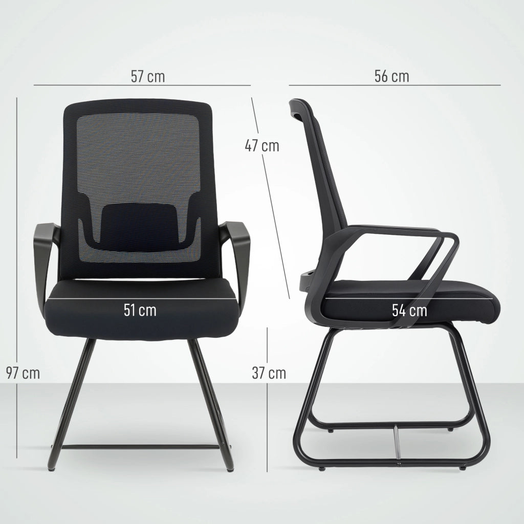 Sedia da ufficio con braccioli e supporto lombare ¨C Minimal ¨C Nero