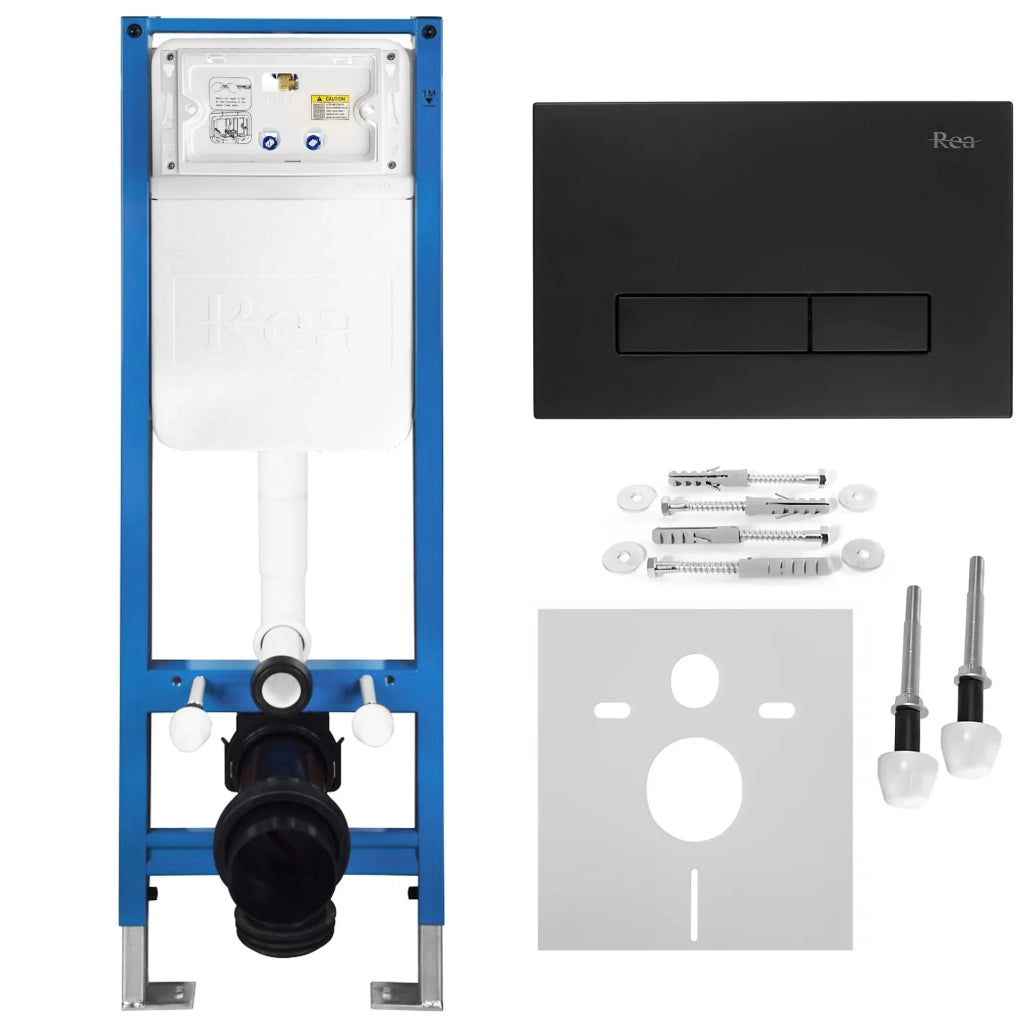 Set Telaio Da Incasso Per Wc Slim 024n Con Pulsante Hd Black