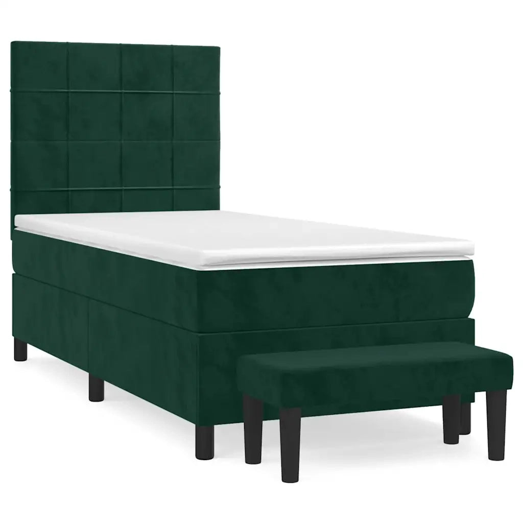 Giroletto a Molle con Materasso Verde Scuro 100x200 cm Velluto 3137830