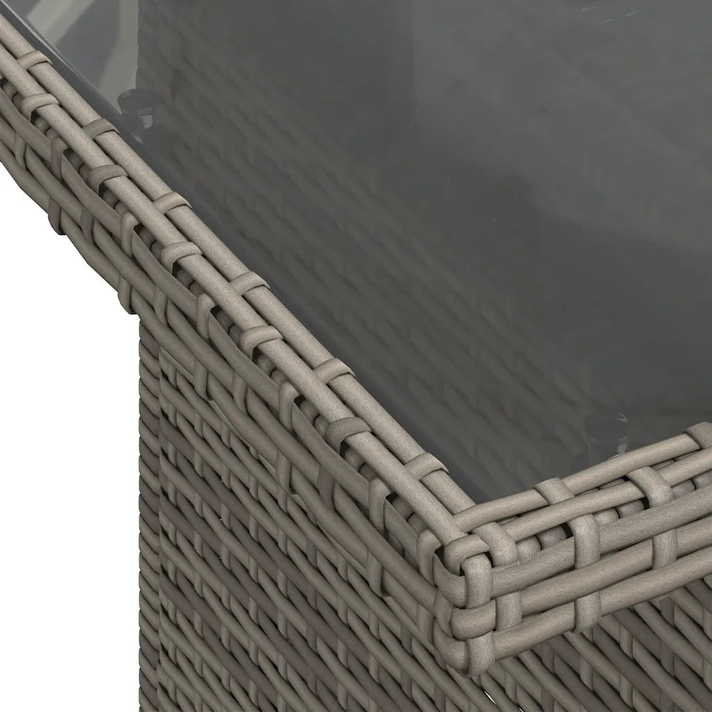 Set Divani da Giardino 2 pz con Cuscini Grigio Polyrattan Vetro 3277496