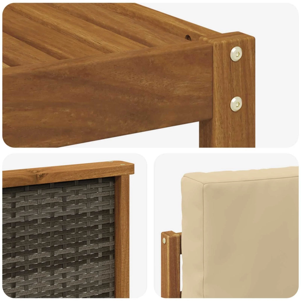 Set di divani da esterno 9 pcs Naturale e Beige Poliestere 3385329
