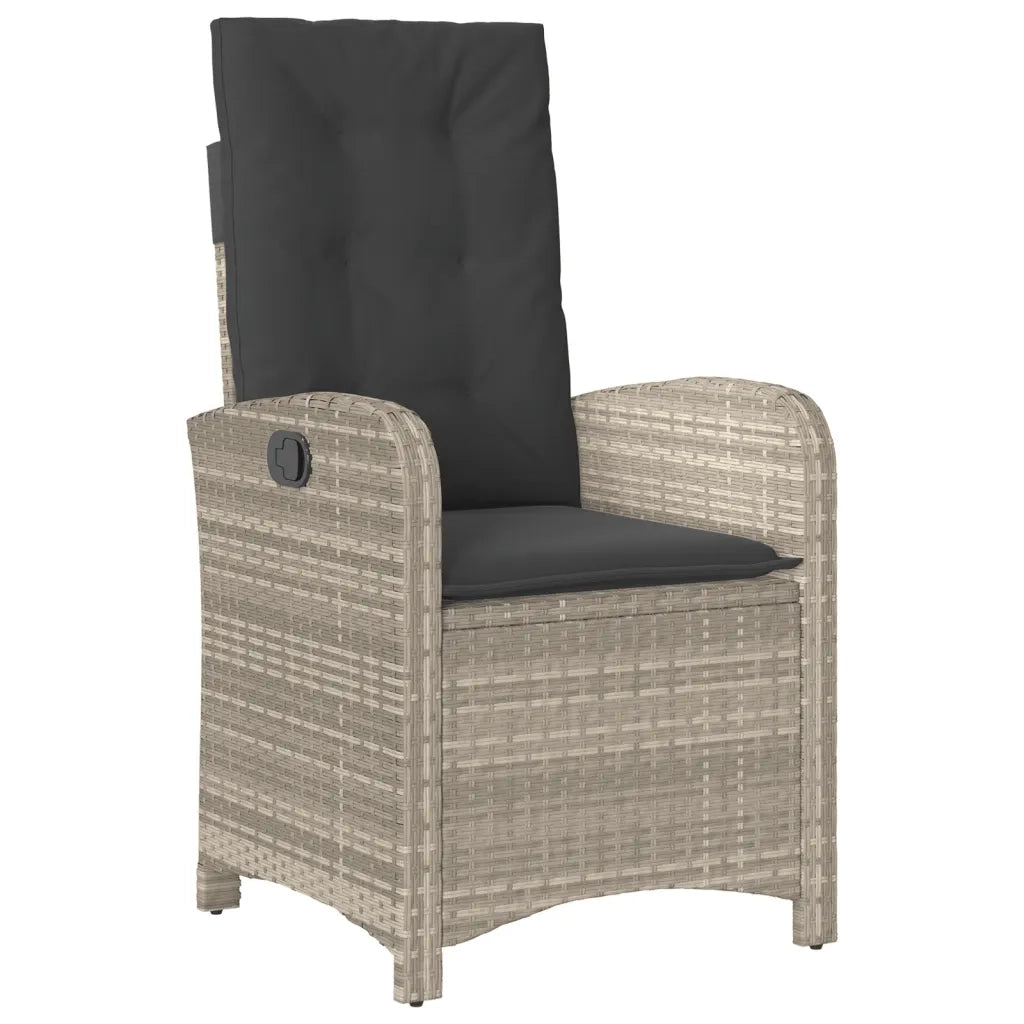 Set Pranzo da Giardino 5pz con Cuscini Grigio Chiaro Polyrattan 3212412