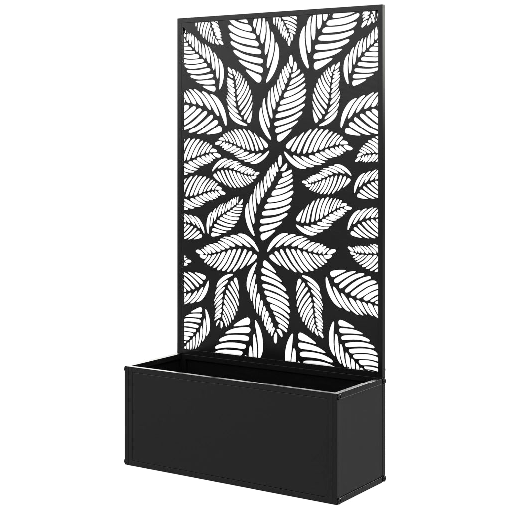 Fioriera Rialzata con Traliccio ¨C Minimal ¨C Nero 61x23x113 cm
